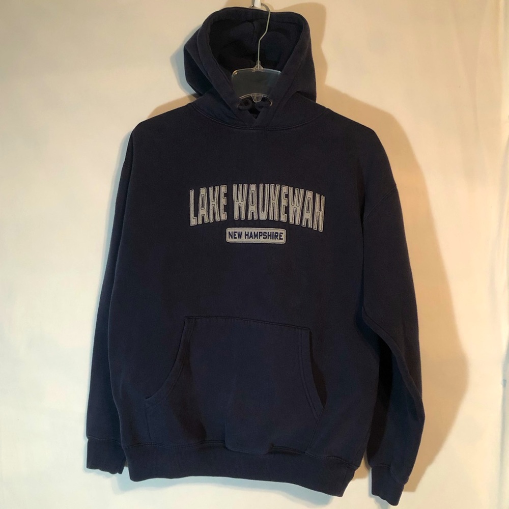 Navy Blue CottonNet “Lake Waukewan” Sweatshirt Mens L